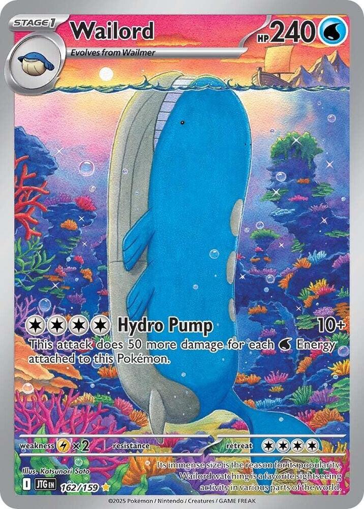 2025 Pokemon SV09: Journey Together Wailord - 162/159 Illustration Rare