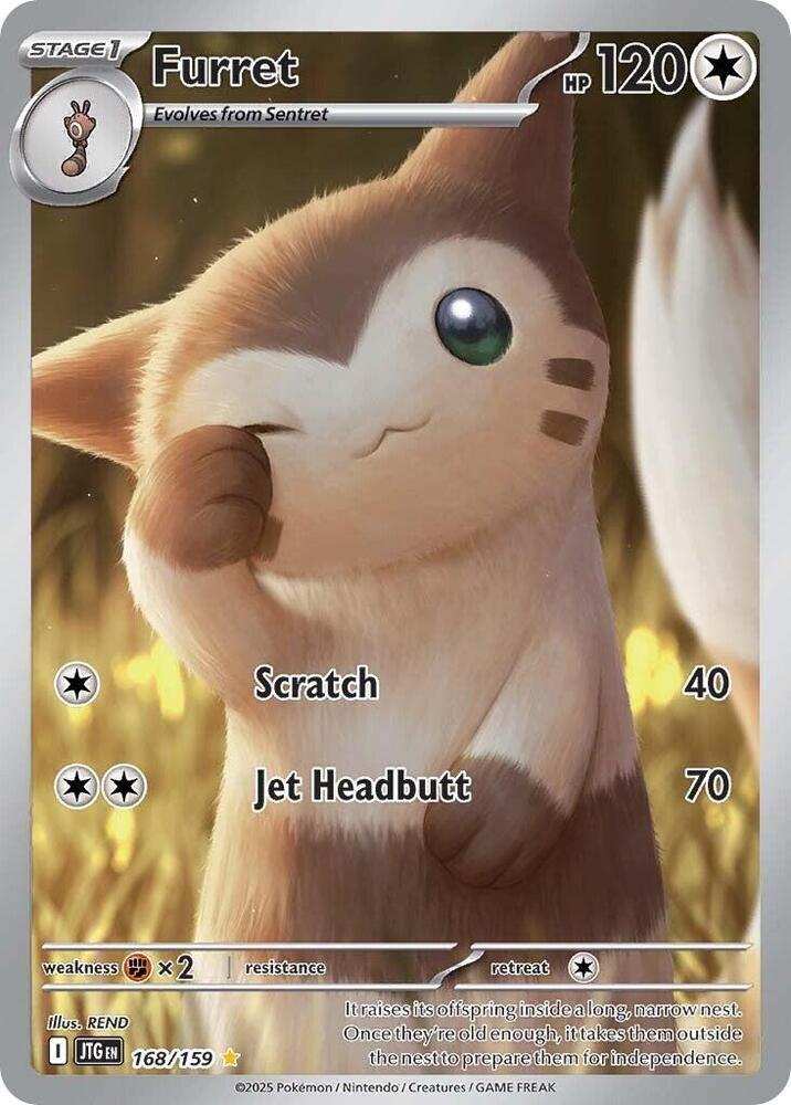 2025 Pokemon SV09: Journey Together Furret - 168/159 Illustration Rare