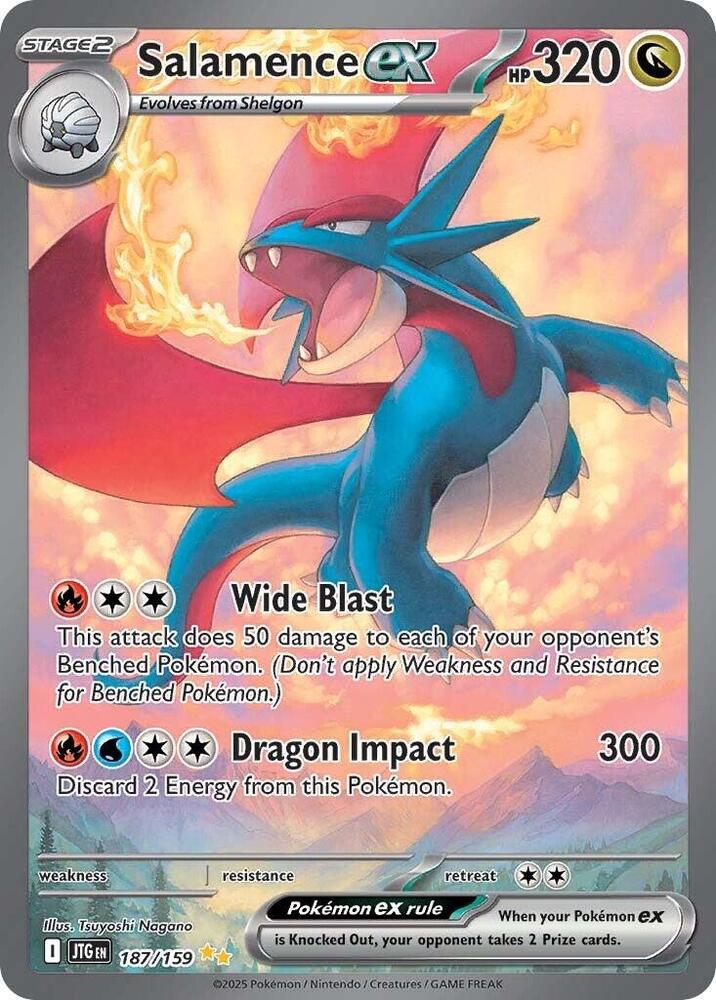 2025 Pokemon SV09: Journey Together Salamence ex - 187/159 SIR