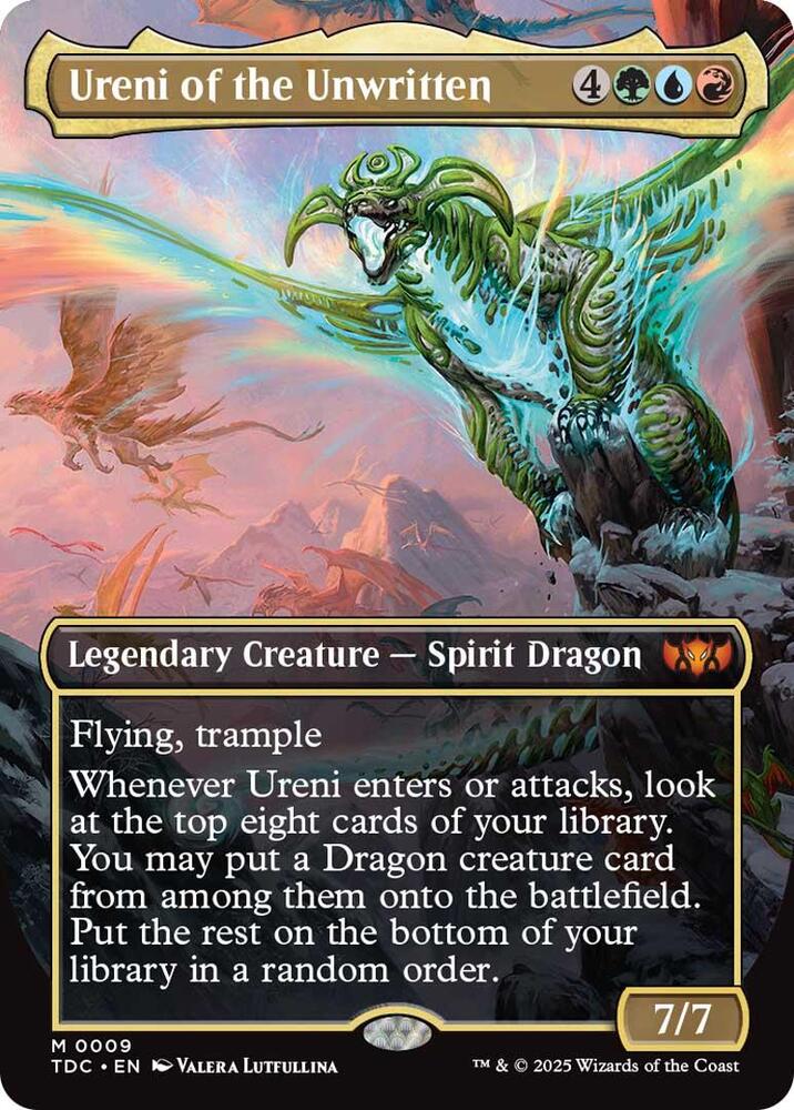 MTG Commander: Tarkir: Dragonstorm 9 Ureni of the Unwritten (Borderless) M NM Foil