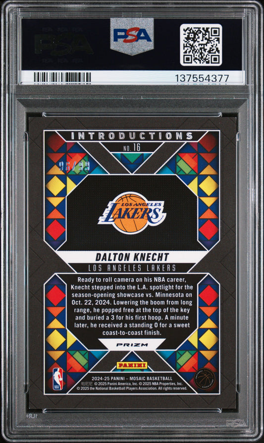 2024 Panini Mosaic  #16 Dalton Knecht Introductions-Purple /99 PSA 9