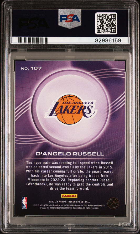 2022-23 Panini Recon #107 D'Angelo Russell Holo Orange FOTL #/17 PSA 8