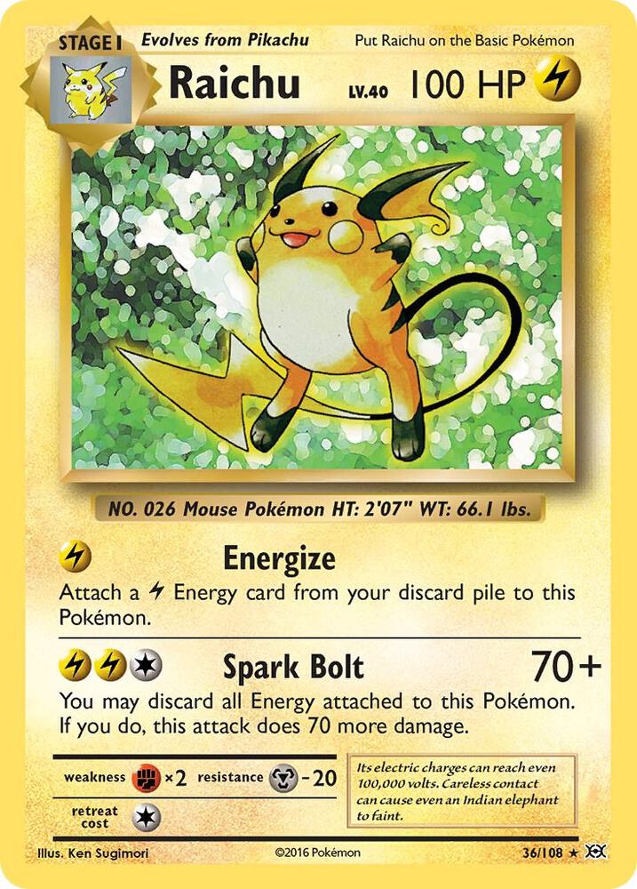 Raichu 36/108 (XY - Evolutions)  - Holofoil