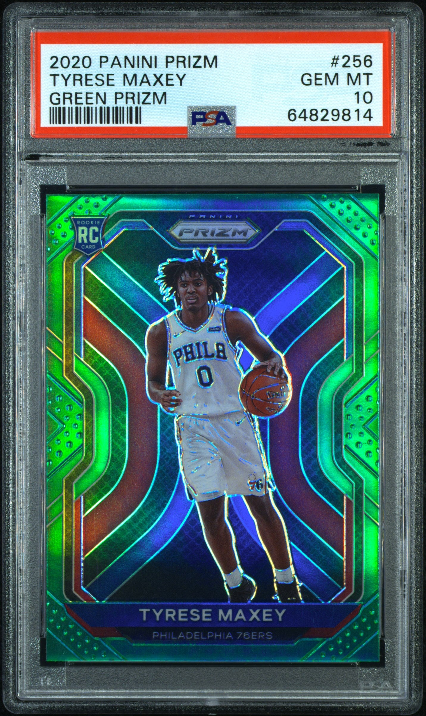 2020 Panini Prizm #256 Tyrese Maxey Green Prizm PSA 10
