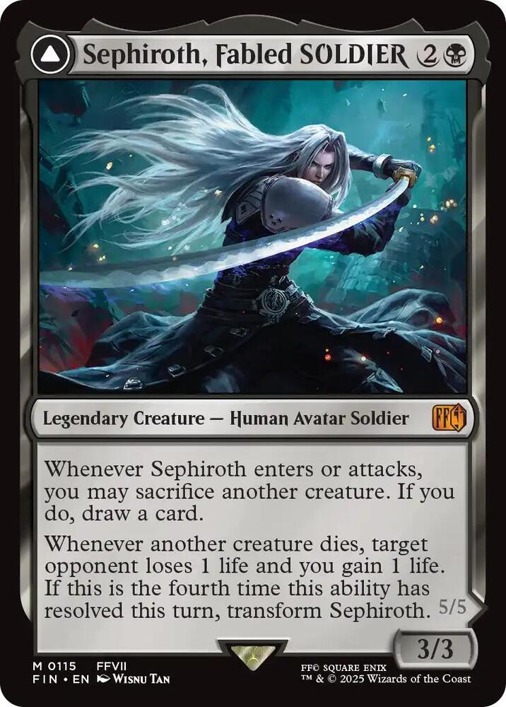 MTG FINAL FANTASY 115 Sephiroth, Fabled SOLDIER M NM