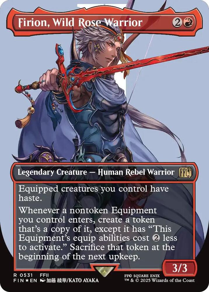 MTG FINAL FANTASY 531 Firion, Wild Rose Warrior (Borderless) (Surge Foil) R NM Foil