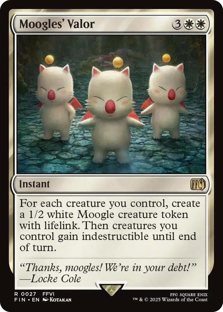 MTG FINAL FANTASY 27 Moogles' Valor R NM