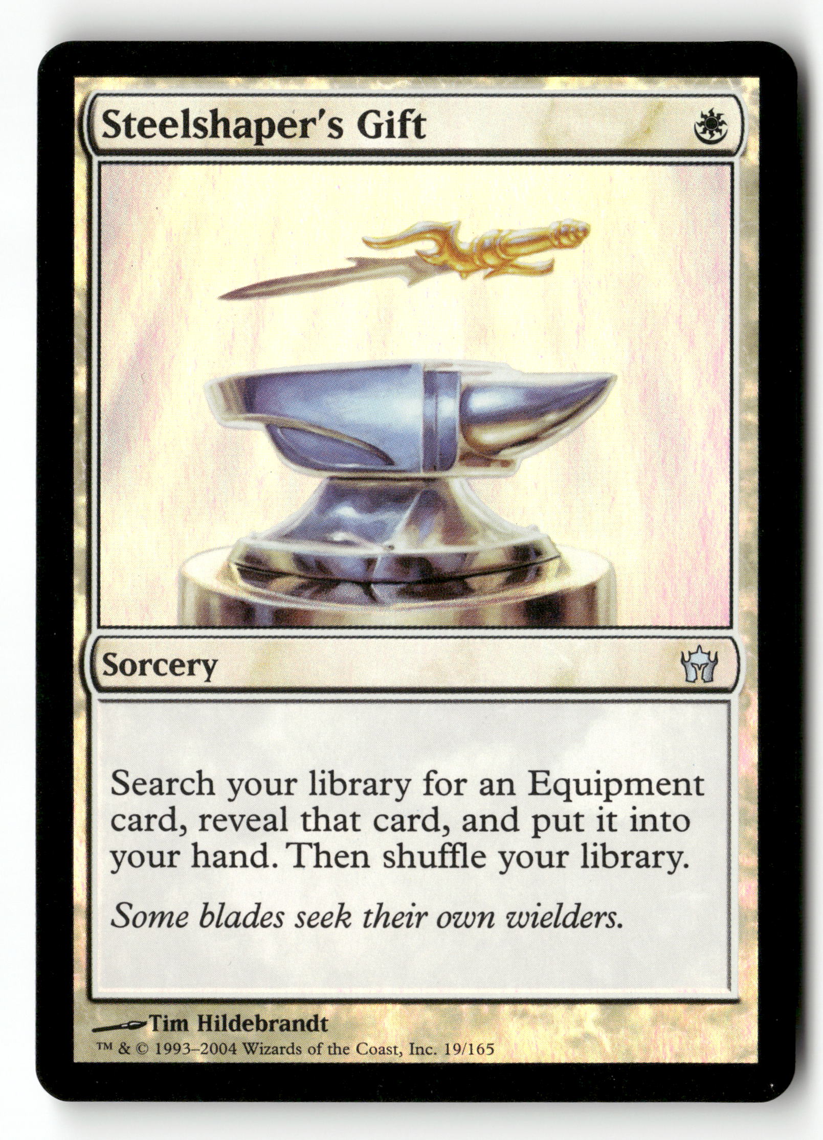 MTG Fifth Dawn 19 Steelshaper's Gift U NM Foil