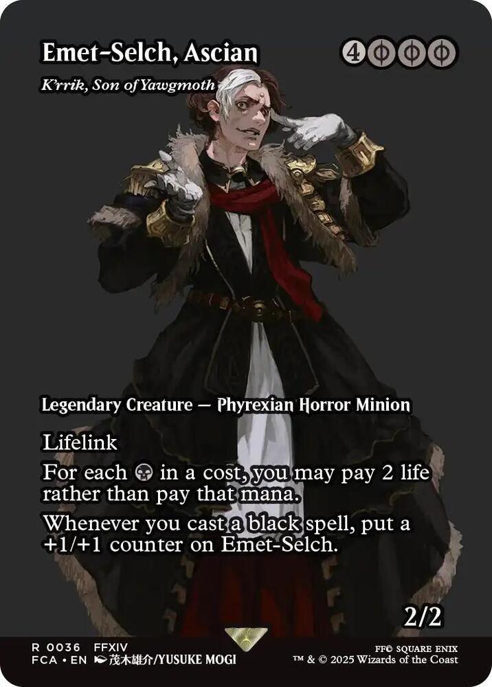 MTG FINAL FANTASY: Through the Ages 36 Emet-Selch, Ascian - K'rrik, Son of Yawgmoth (Showcase) R NM