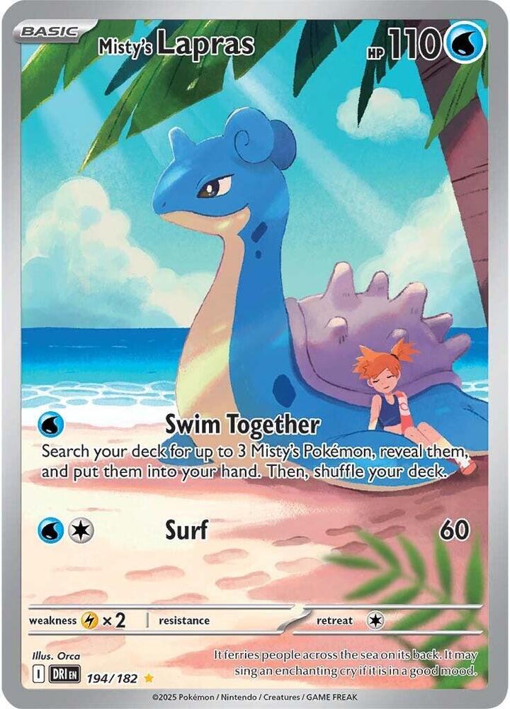 2025 Pokemon SV10: Destined Rivals Misty's Lapras - 194/182 Illustration Rare