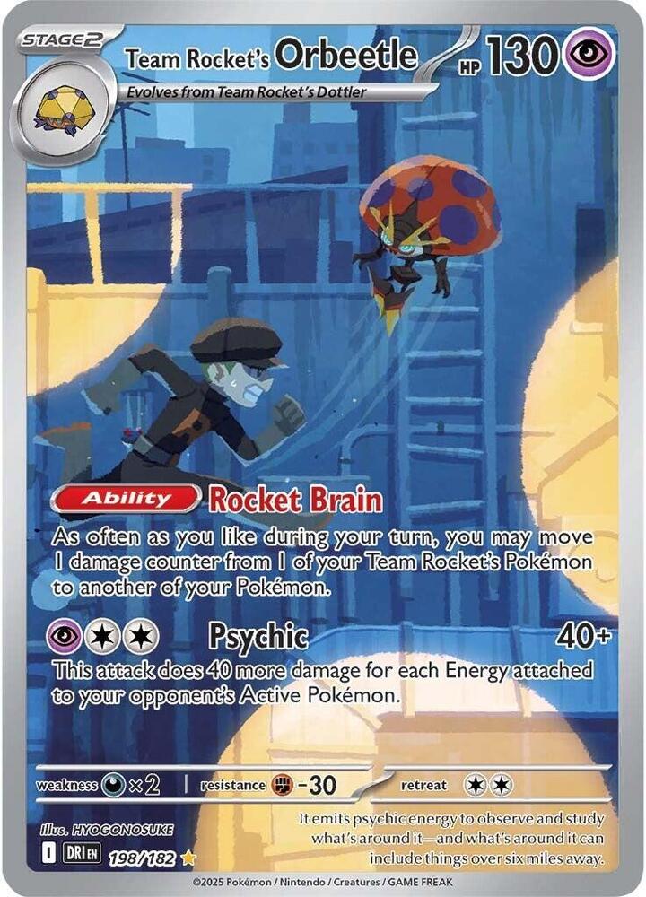 2025 Pokemon SV10: Destined Rivals Team Rocket's Orbeetle - 198/182 IR