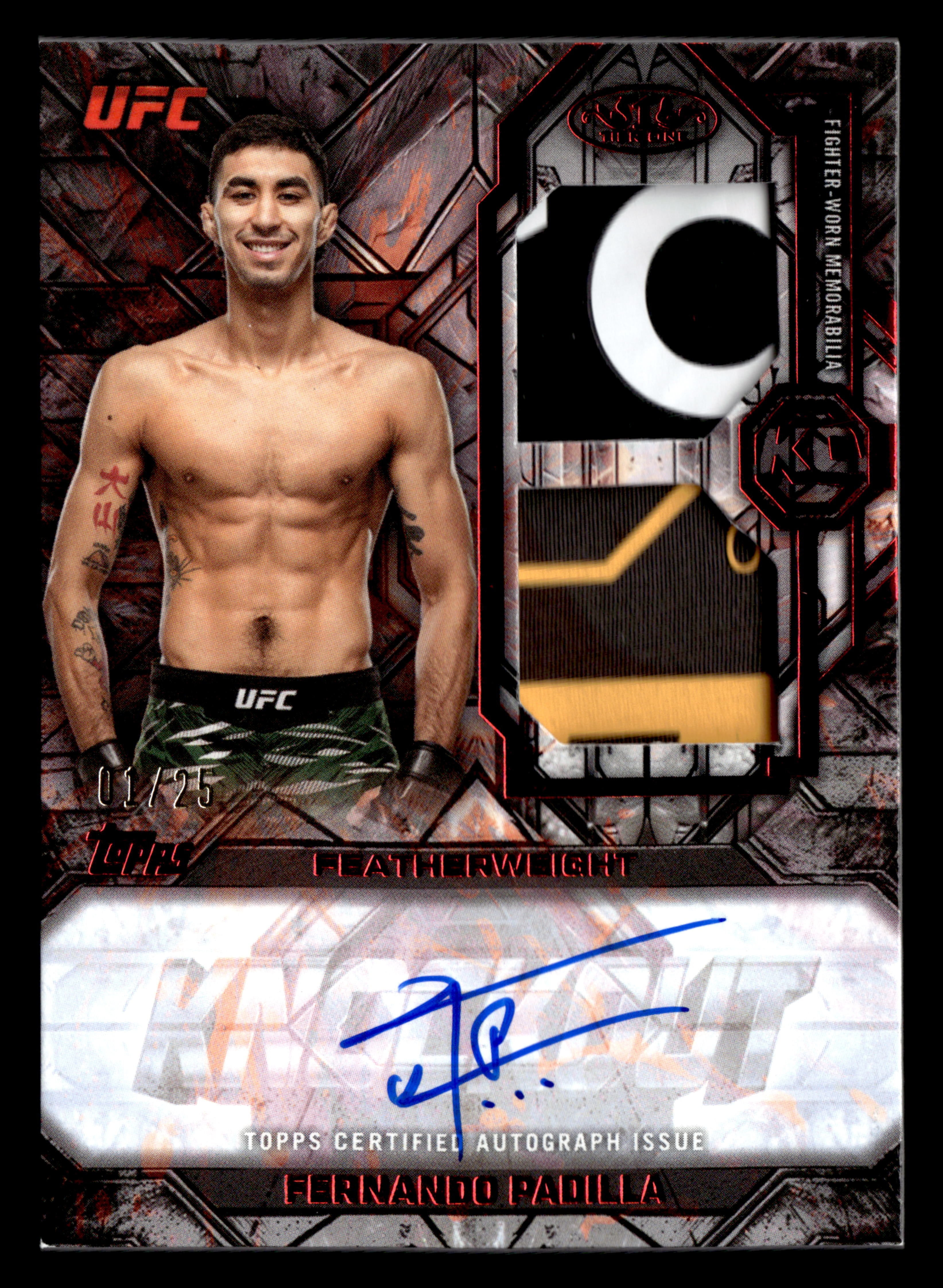 2026 Topps Knockout UFC #TOA-FP Fernando Padilla Tier 1 Dual Relic Auto Red #/25