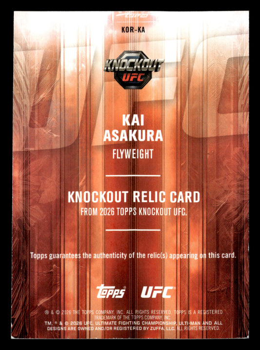 2026 Topps Knockout UFC #KOR-KA Kai Asakura Knockout Relics #/199