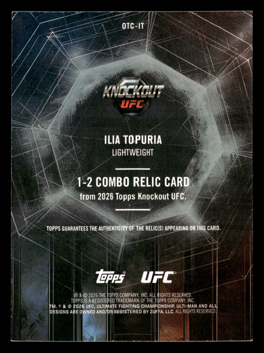 2026 Topps Knockout UFC #OTC-IT Ilia Topuria 1-2 Combo Relics #/199