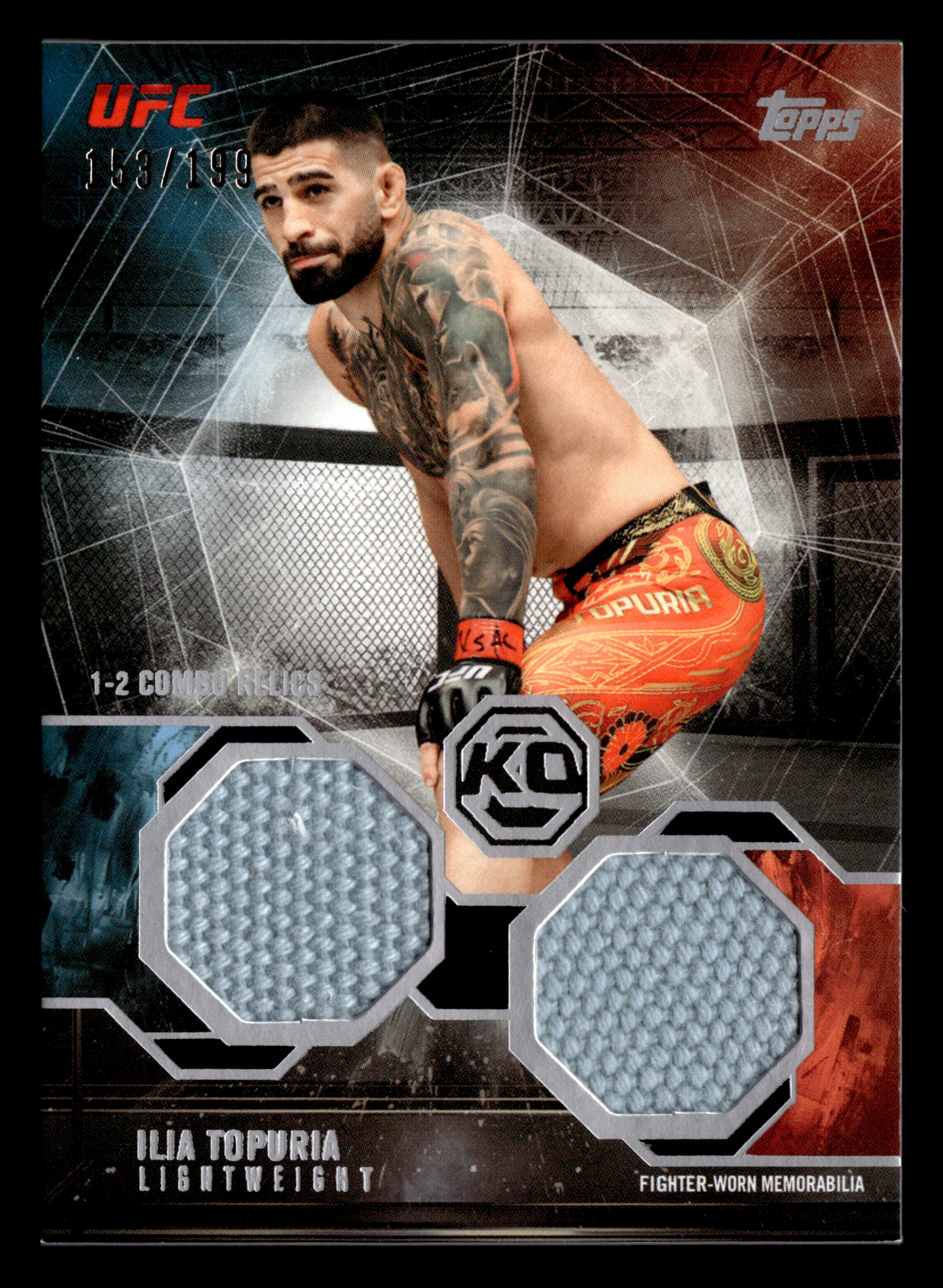 2026 Topps Knockout UFC #OTC-IT Ilia Topuria 1-2 Combo Relics #/199