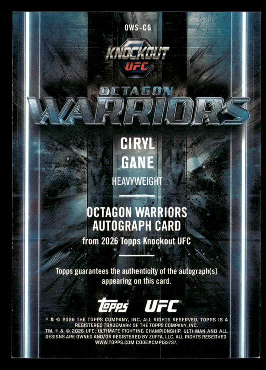 2026 Topps Knockout UFC #OWS-CG Ciryl Gane Octagon Warriors Autograph #/299