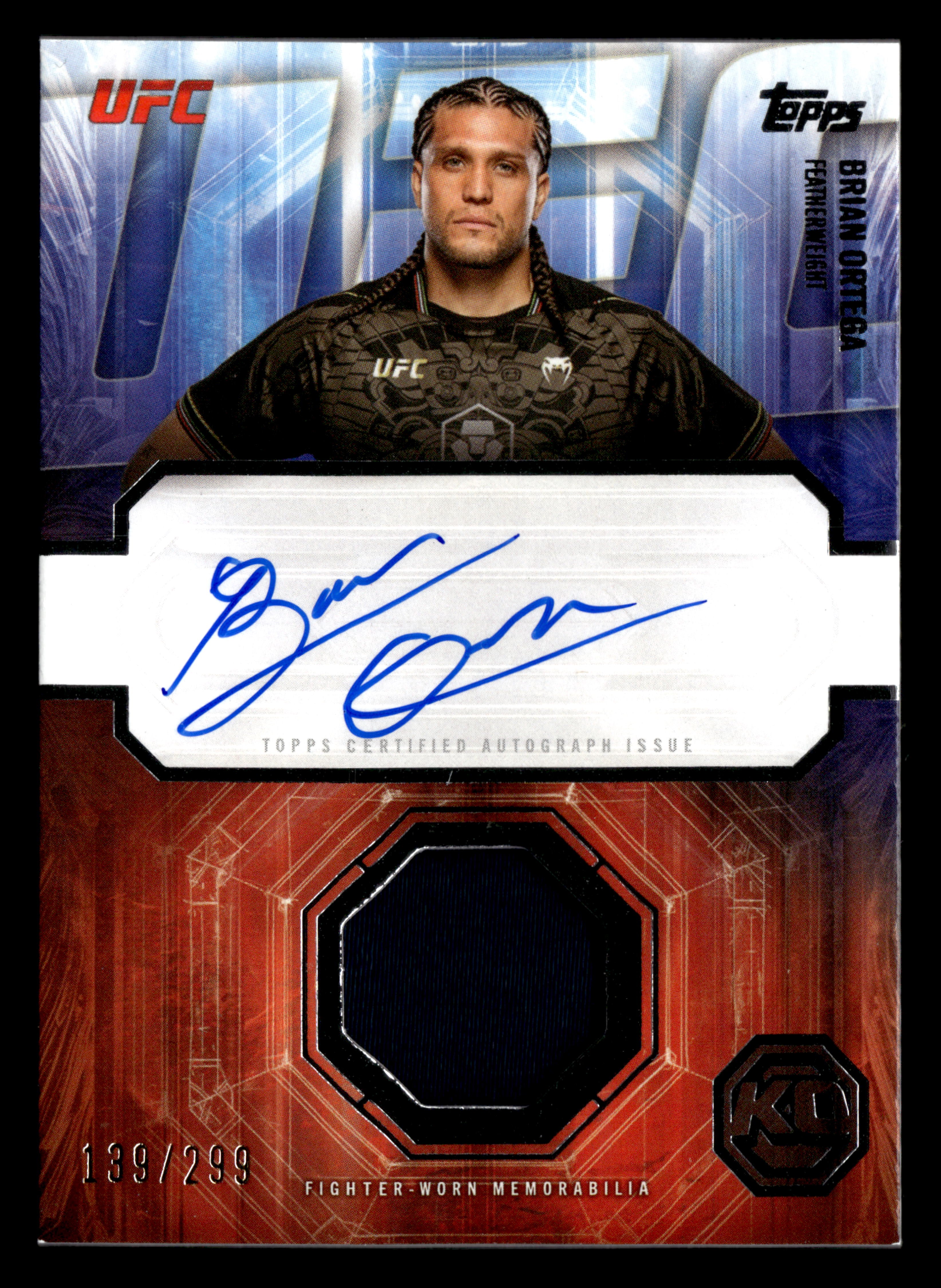 2026 Topps Knockout UFC #KAR-BO Brian Ortega Knockout Autograph Relics #/299