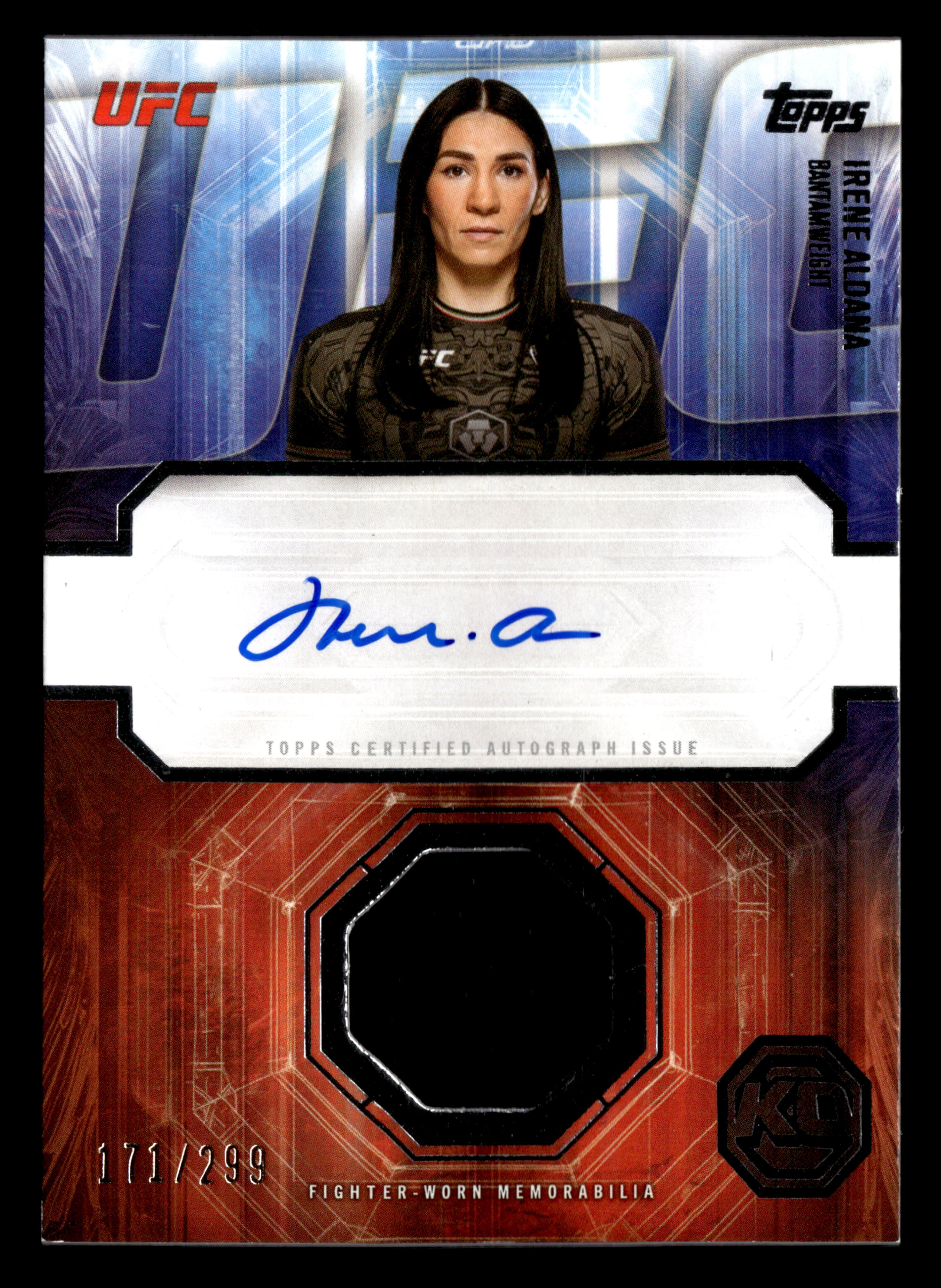 2026 Topps Knockout UFC #KAR-IA Irene Aldana Knockout Autograph Relics #/299