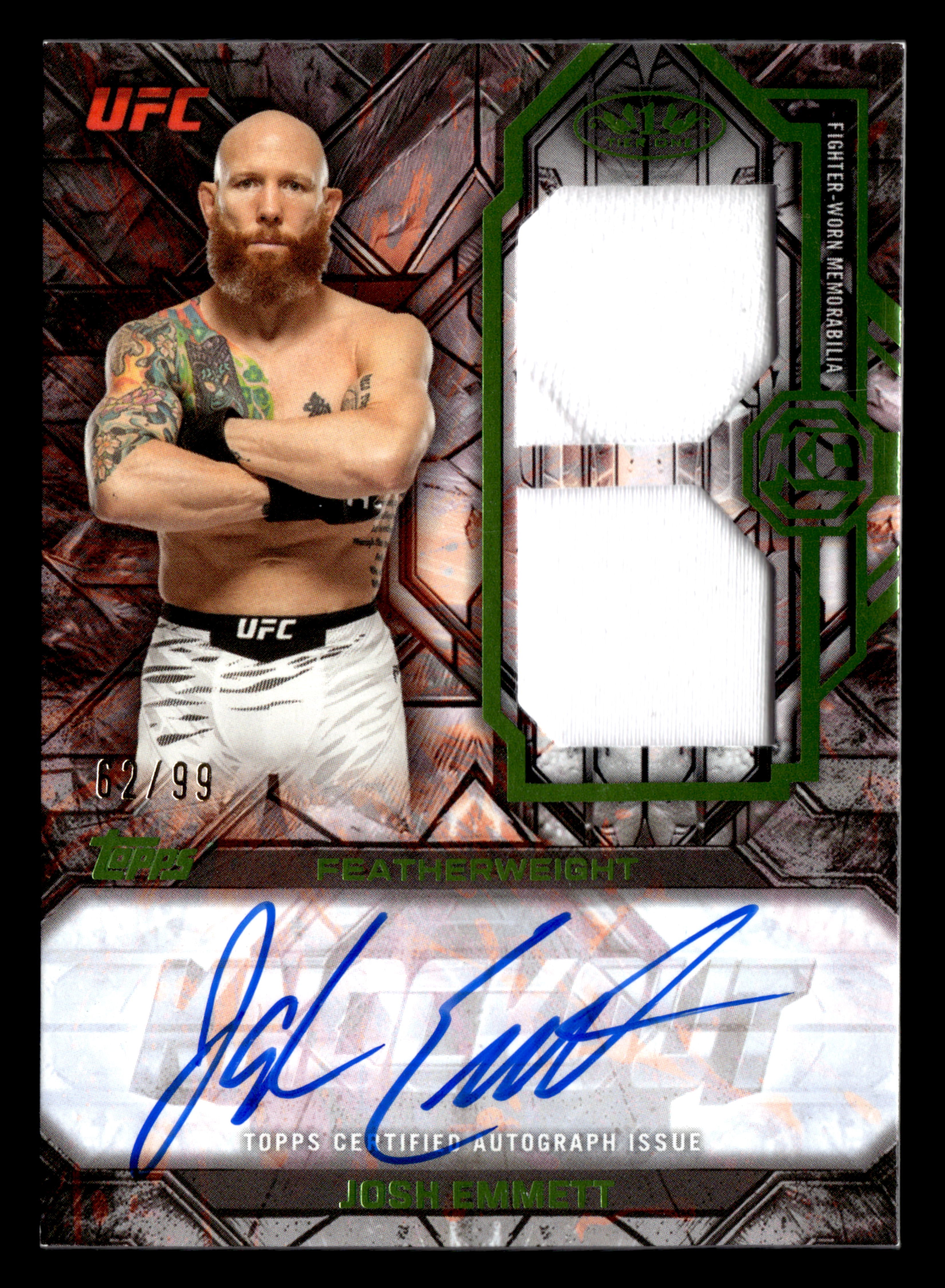 2026 Topps Knockout UFC #TOA-JE Josh Emmett Tier 1 Dual Relic Auto #/99