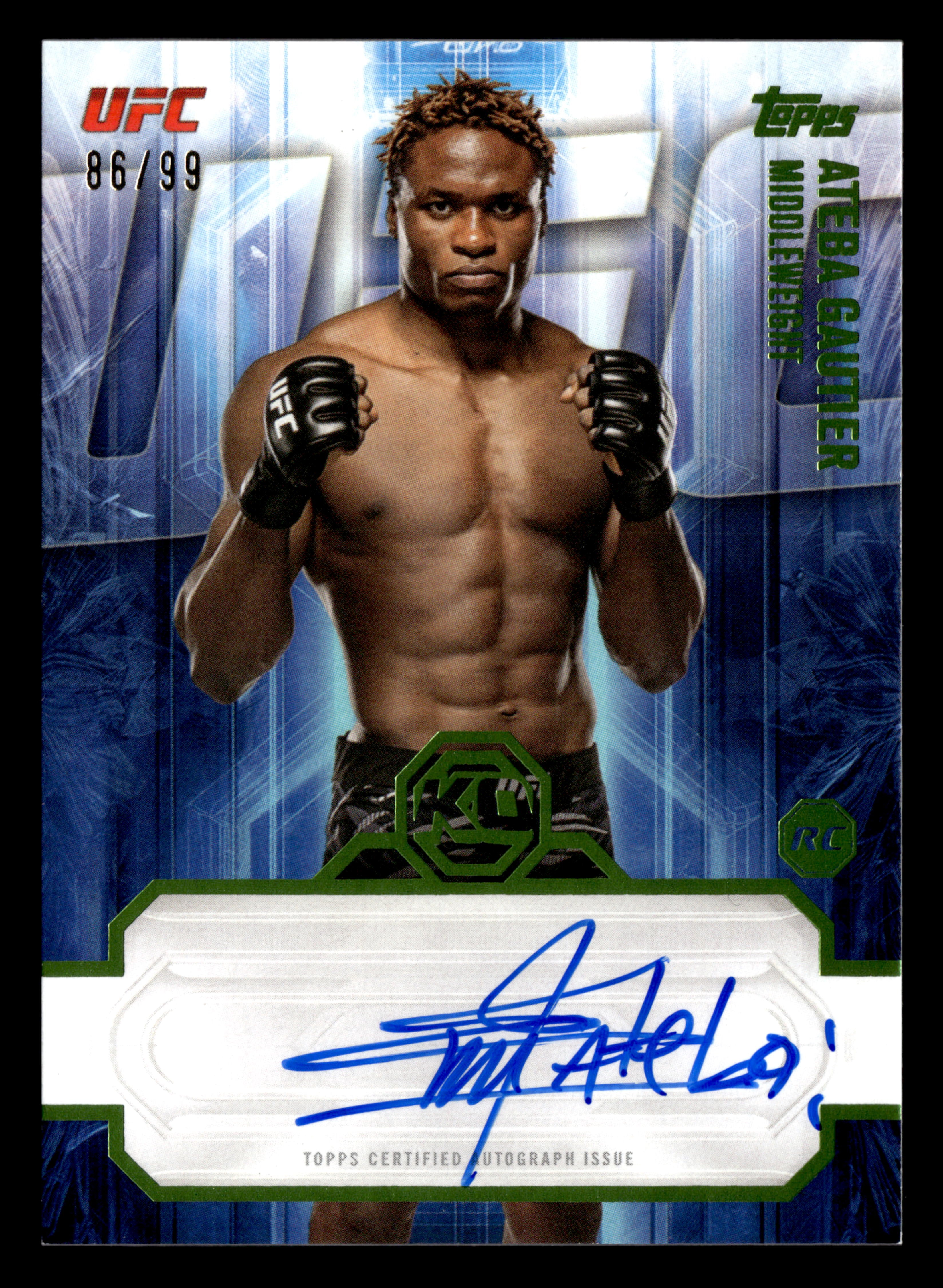 2026 Topps Knockout UFC #KOA-AGR Ateba Gautier Knockout Auto Lime Green #/99