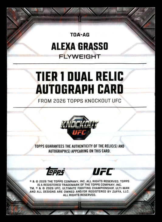 2026 Topps Knockout UFC #TOA-AG Alexa Grasso Tier 1 Dual Relic Auto Blue #/50