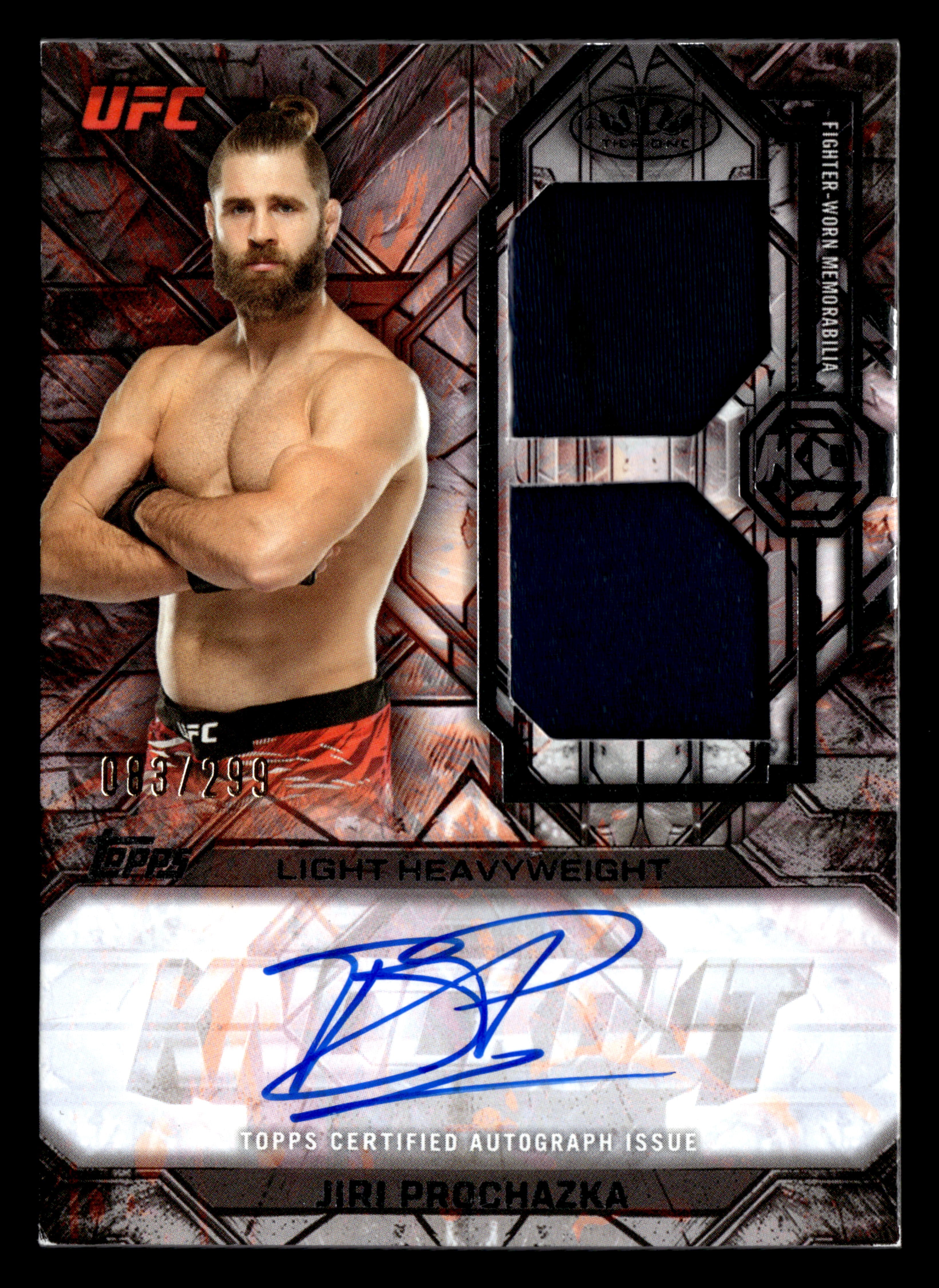 2026 Topps Knockout UFC #TOA-JP Jiri Prochazka Tier 1 Dual Relic Auto #/299