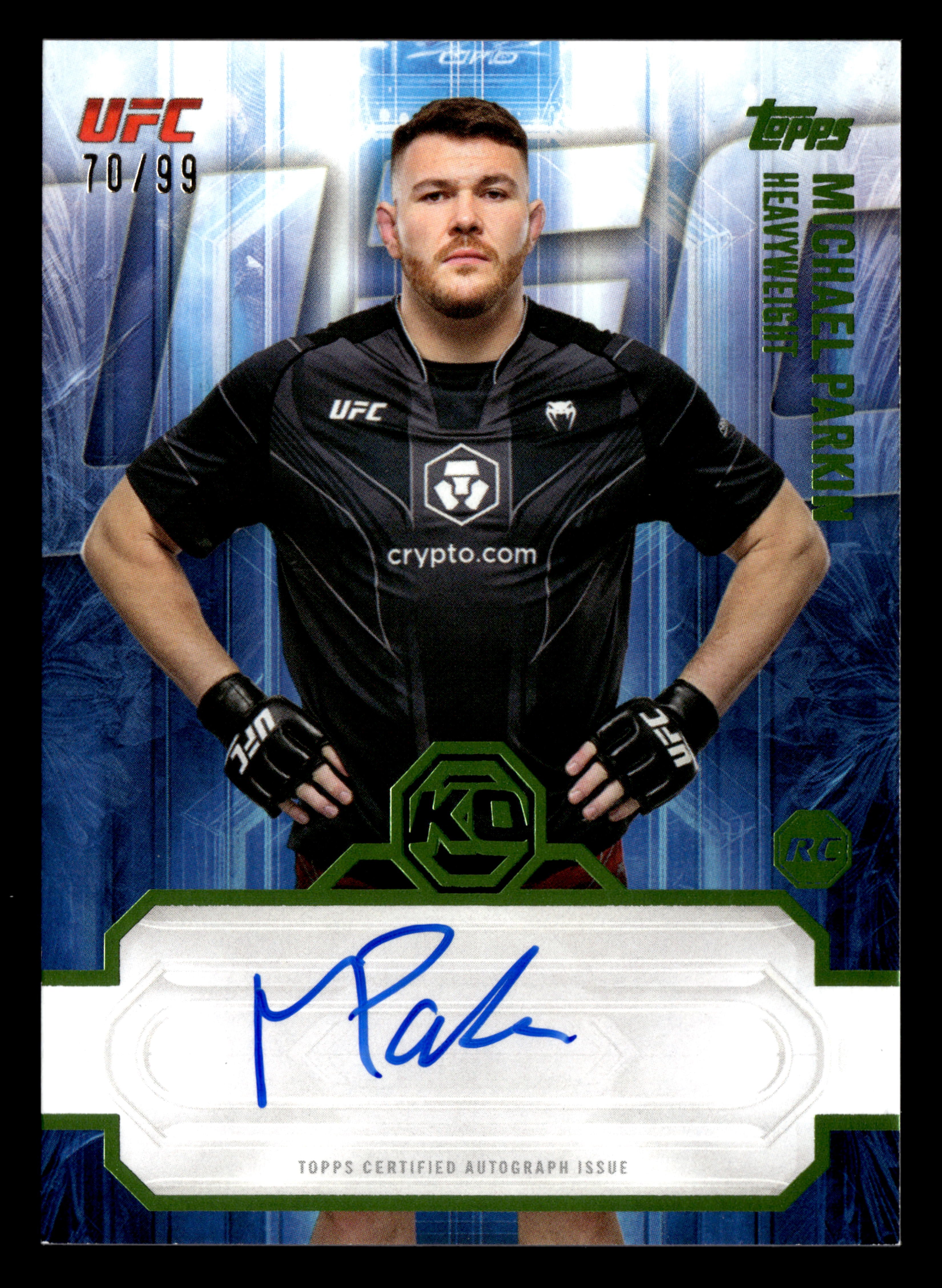 2026 Topps Knockout UFC #KOA-MPN Michael Parkin Knockout Auto Lime Green #/99