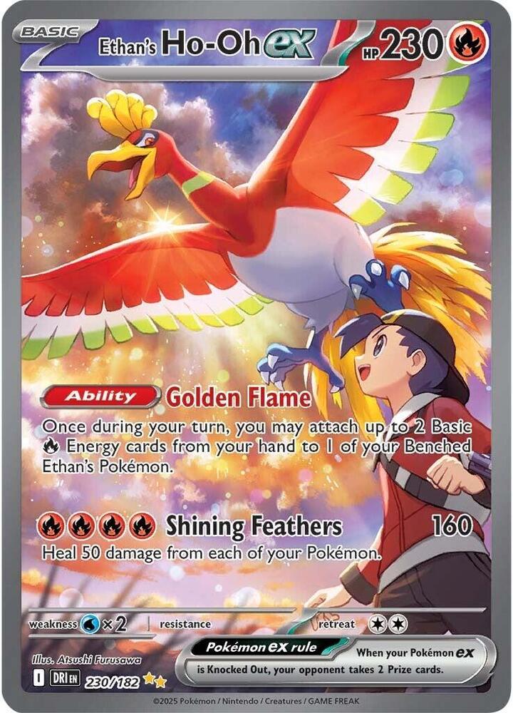 2025 Pokemon SV10: Destined Rivals Ethan's Ho-Oh ex - 230/182 SIR