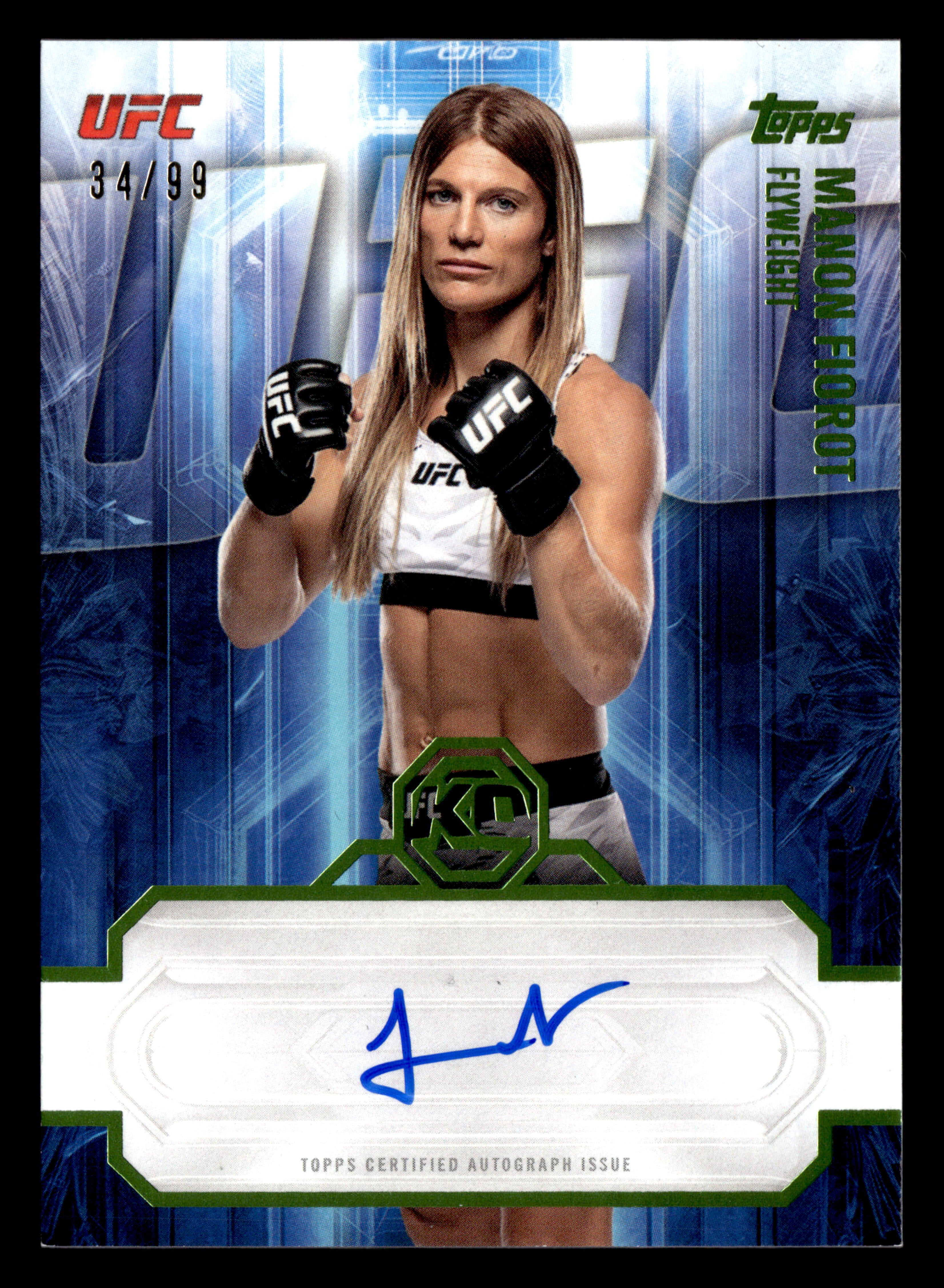 2026 Topps Knockout UFC #KOA-MFT Manon Fiorot Knockout Auto Lime Green #/99