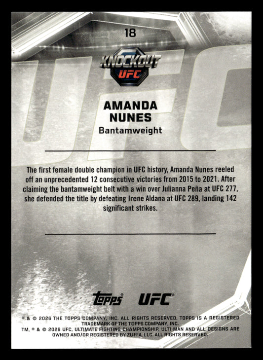2026 Topps Knockout UFC #18 Amanda Nunes Bronze #/299