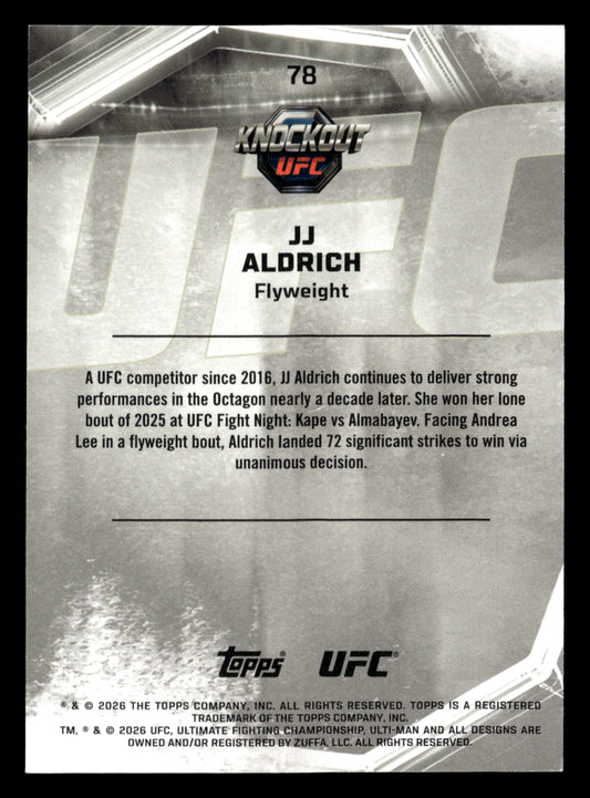 2026 Topps Knockout UFC #78 JJ Aldrich Lime Green #/99