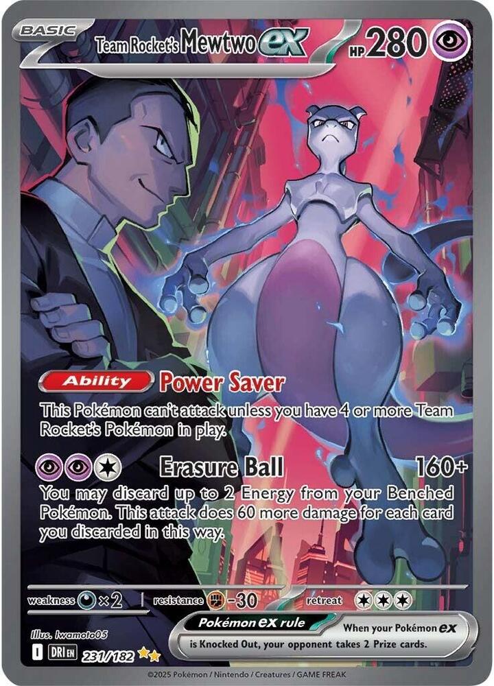 2025 Pokemon SV10: Destined Rivals Team Rocket's Mewtwo ex - 231/182 SIR