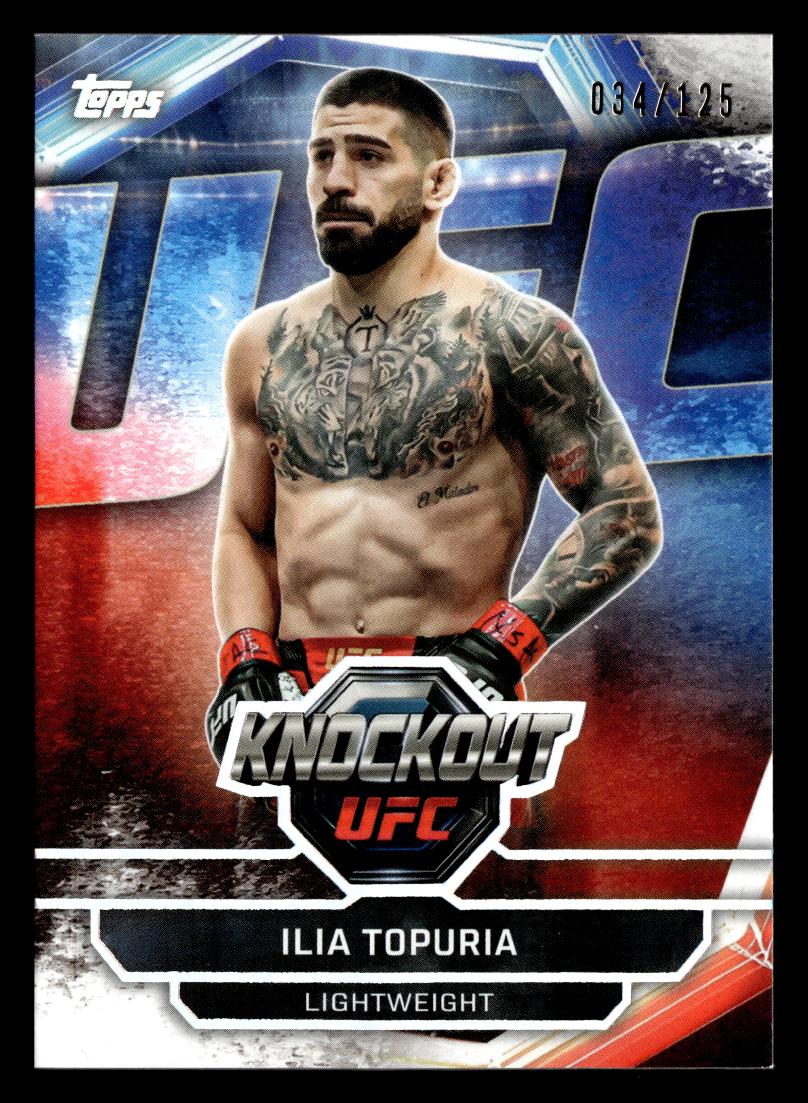 2026 Topps Knockout UFC #25 Ilia Topuria Holo Silver #/125