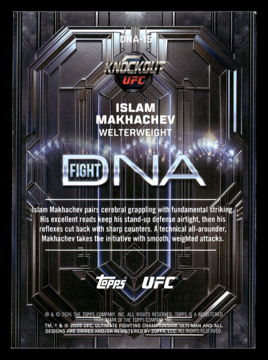 2026 Topps Knockout UFC #DNA-15 Islam Makhachev Fight DNA Lime Green #/99