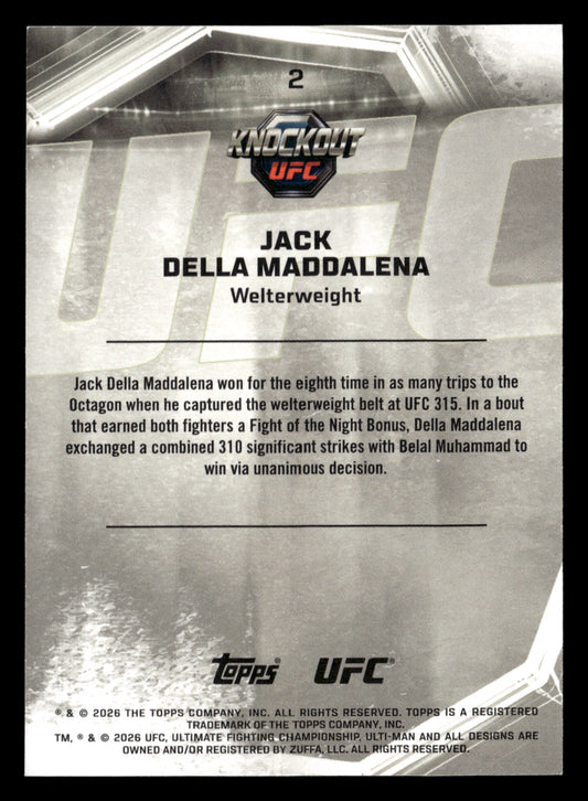 2026 Topps Knockout UFC #2 Jack Della Maddalena Bronze #/299