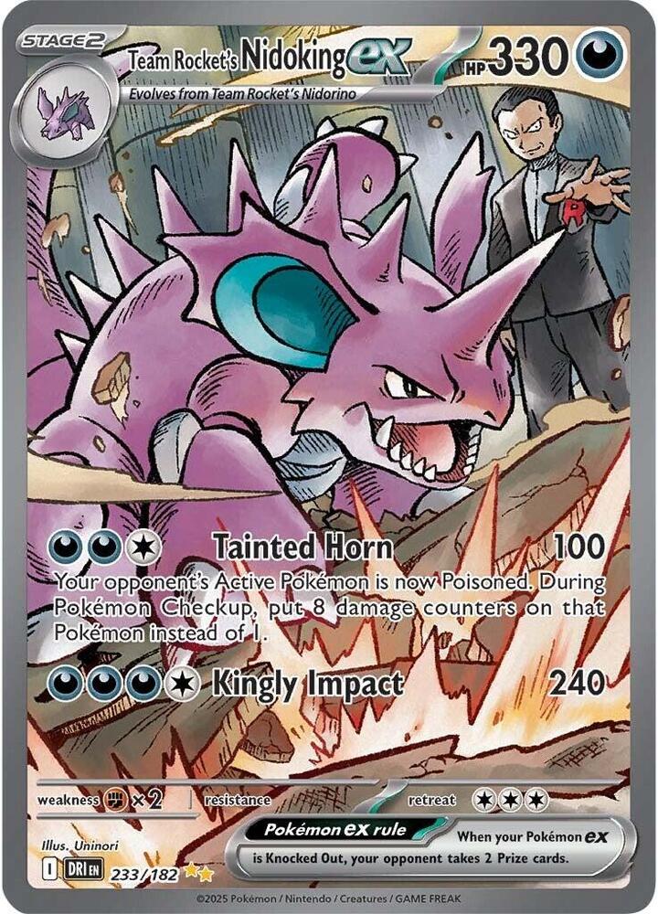 2025 Pokemon SV10: Destined Rivals Team Rocket's Nidoking ex - 233/182 SIR