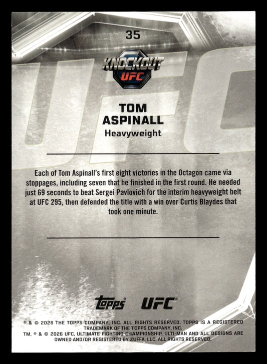 2026 Topps Knockout UFC #35 Tom Aspinall Gold #/199