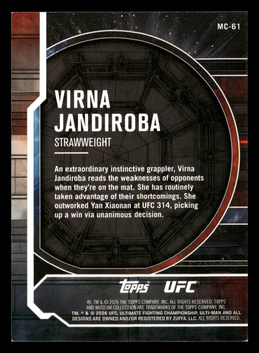 2026 Topps Knockout UFC #MC-61 Virna Jandiroba Museum Collection Red #/25
