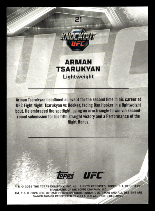 2026 Topps Knockout UFC #21 Arman Tsarukyan Orange #/88