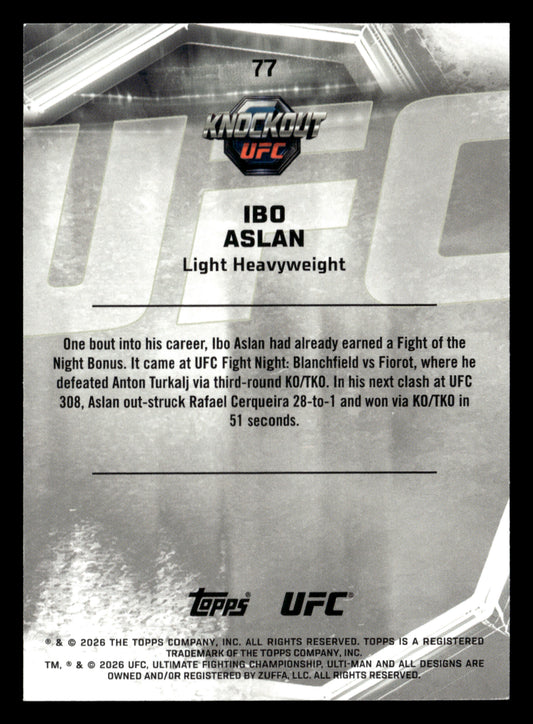 2026 Topps Knockout UFC #77 Ibo Aslan Orange #/88