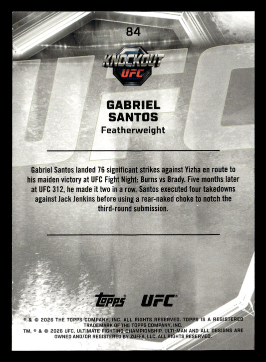 2026 Topps Knockout UFC #84 Gabriel Santos Lime Green #/99