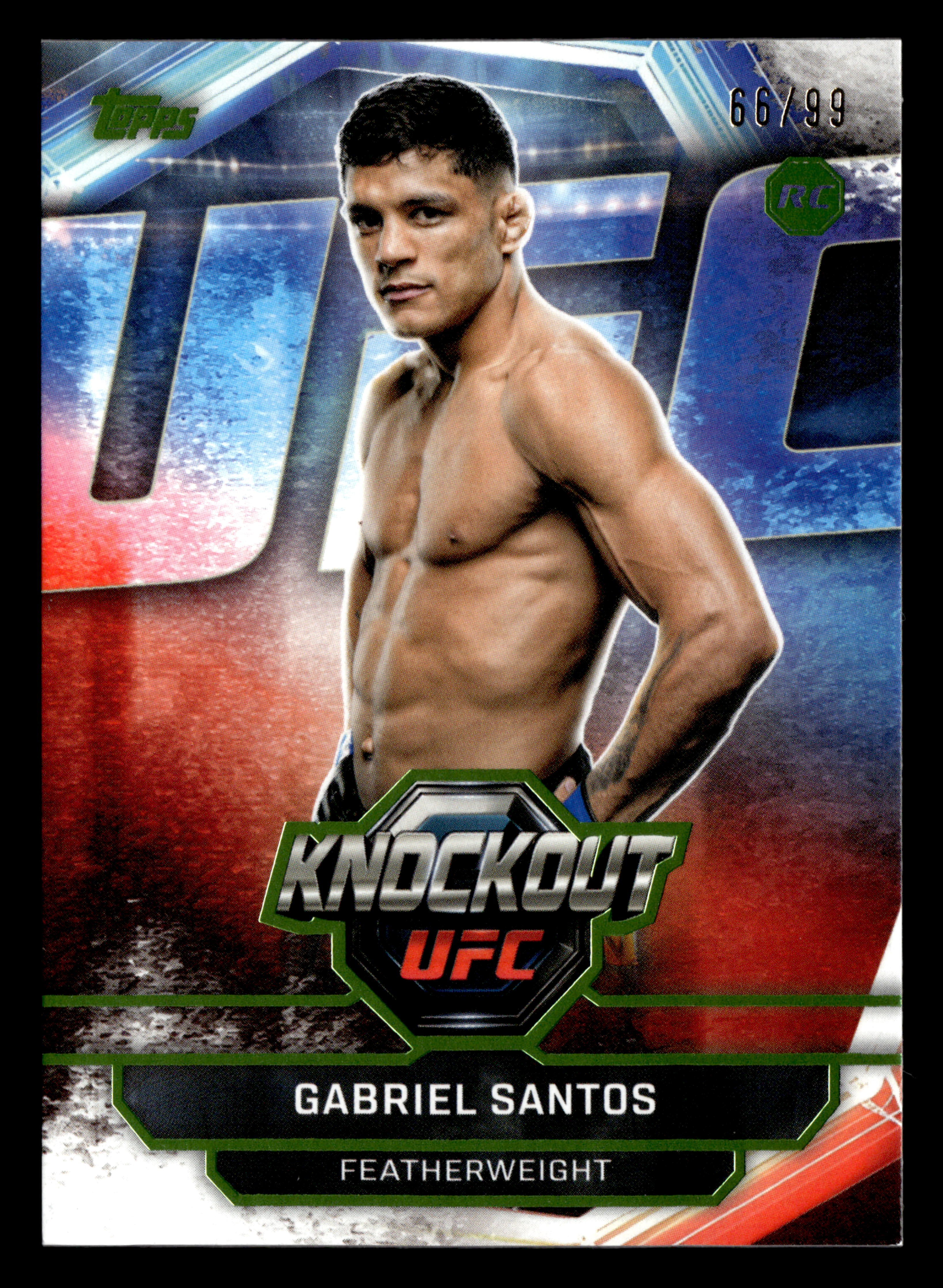 2026 Topps Knockout UFC #84 Gabriel Santos Lime Green #/99