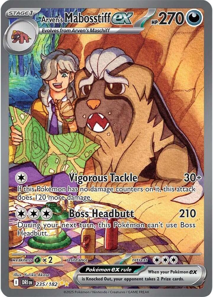 2025 Pokemon SV10: Destined Rivals Arven's Mabosstiff ex - 235/182 SIR