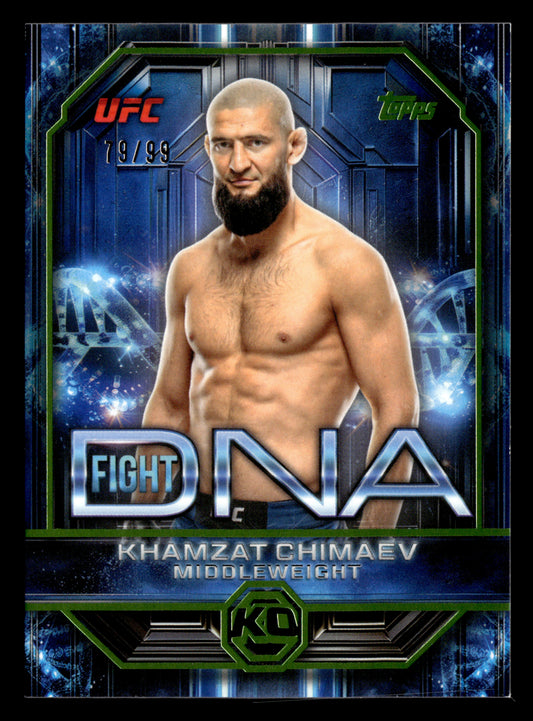 2026 Topps Knockout UFC #DNA-3 Khamzat Chimaev Fight DNA Lime Green #/99