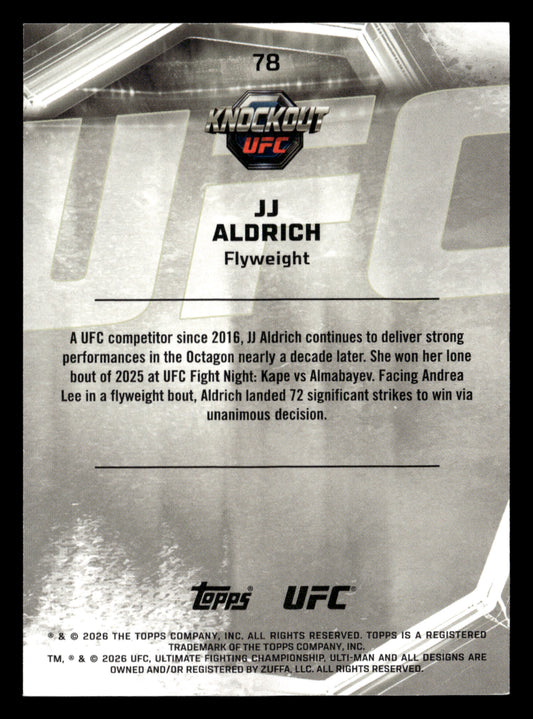 2026 Topps Knockout UFC #78 JJ Aldrich Gold #/199