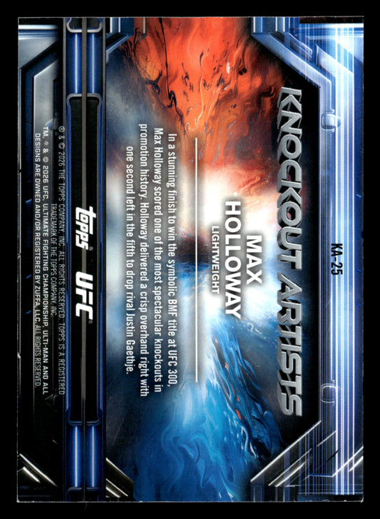 2026 Topps Knockout UFC #KA-25 Max Holloway Knockout Artists Emerald #/5