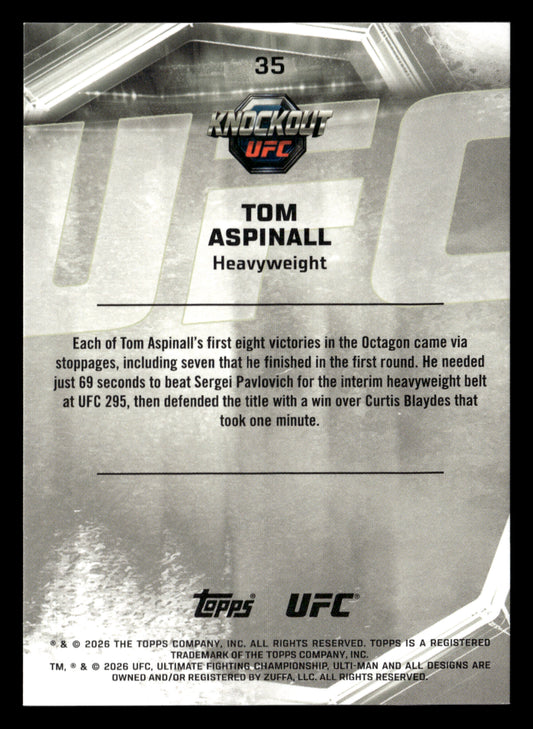 2026 Topps Knockout UFC #35 Tom Aspinall Black & White #/15