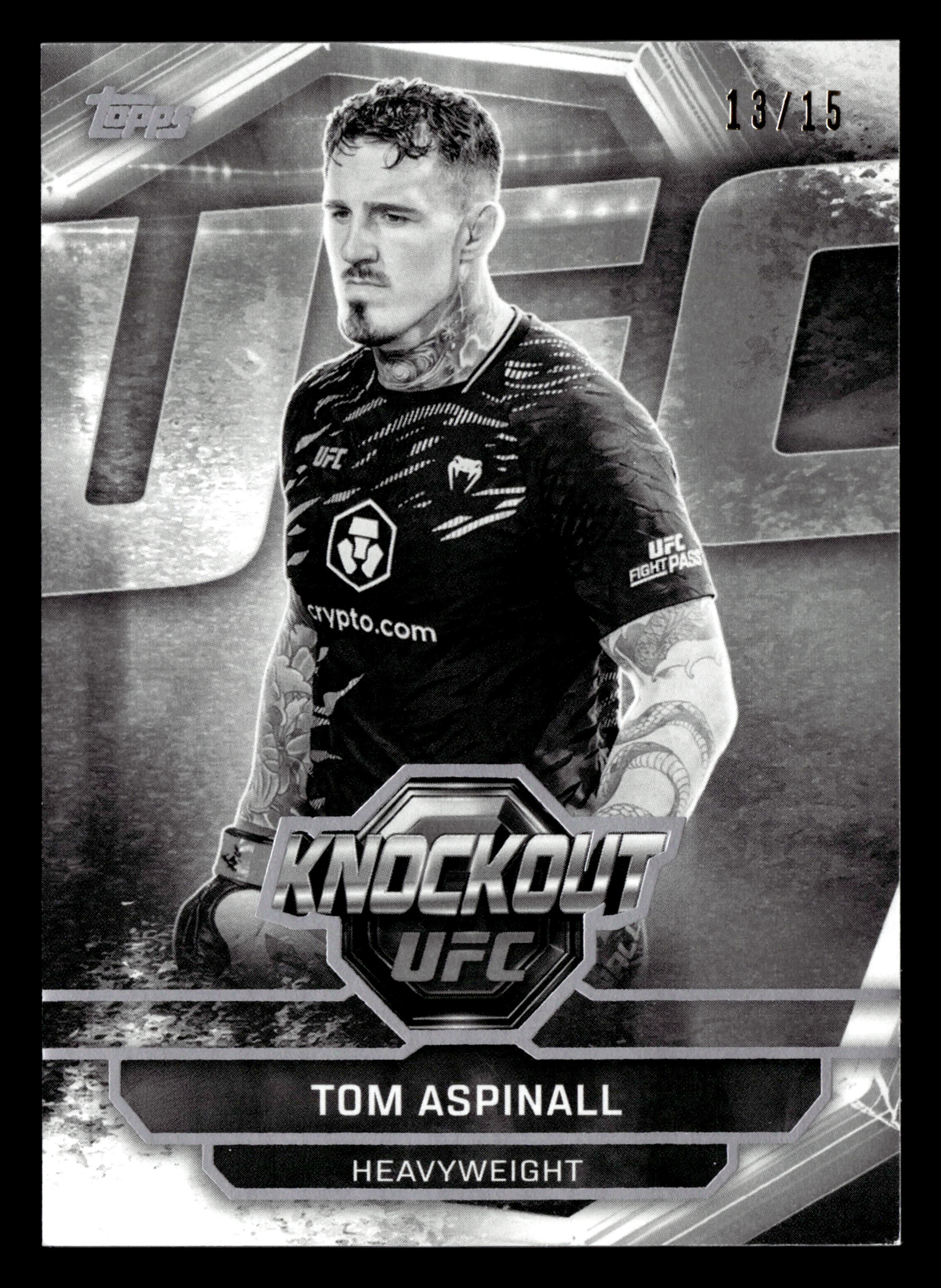 2026 Topps Knockout UFC #35 Tom Aspinall Black & White #/15