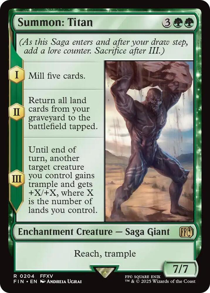 MTG FINAL FANTASY 204 Summon: Titan R NM Foil