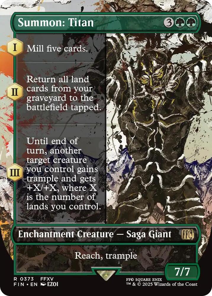 MTG FINAL FANTASY 373 Summon: Titan (Borderless) R NM